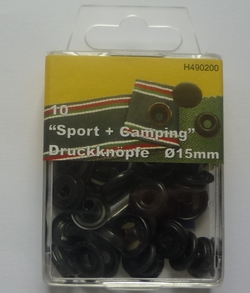 Pressbuttons Sport+Camping 15mm (10 pcs), Burnished